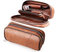 Scotte - Estuche para pipa de madera para fumar tabaco de piel sintética/bolsa para 2 pipas de tabaco y otros accesorios (no incluye pipas ni accesorios)