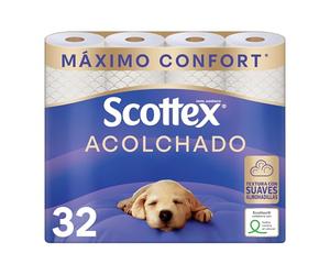 Scottex Acolchado Papel Higiénico Seco 32 rollos