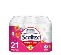 Scottex Amore di Casa - Papel absorbente para cocina, 21 rollos de 68 hojas