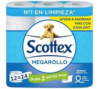 Scottex Megarollo Papel Higiénico Seco 12 rollos (24 rollos de un rollo original)