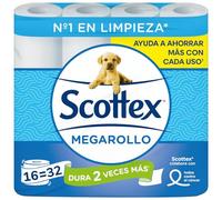 Scottex Megarollo Papel Higiénico Seco 16 rollos (32 rollos de un rollo original)