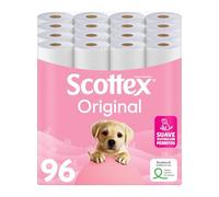 Scottex Papel Higiénico Original 96 rollos, 6 packs de 16 rollos