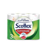 Scottex Tuttofare - Rollo de doble cara, 3 rollos de 520 g (Paquete de 6)