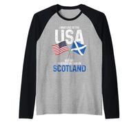 Scottish American Mi historia comenzó en Scotland Pride Vintage Camiseta Manga Raglan