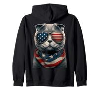 Scottish Fold Cat 4 de julio Independence Day Owner America Sudadera con Capucha