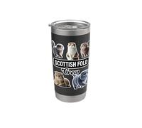 Scottish Fold Cat Crew Vaso térmico de acero inoxidable de doble pared
