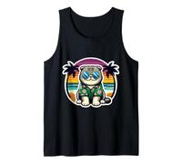 Scottish Fold Cat Owner Summer Vibes Vacaciones Vacaciones Mamá Camiseta sin Mangas