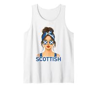 Scottish Girl Scotland Flag Scottish Girlfriend Wife Camiseta sin Mangas