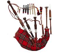 Scottish Great Highland Bagpipe Rosewood Natural Silver Mounts with Hard Case & Tutor Book