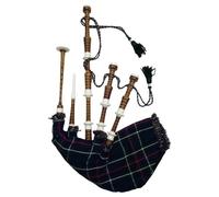 Scottish Great Highland - Juego de gaita de palisandro con soportes de marfil, varias cubiertas de tartán, listo para jugar (Mackenzie Tartán)