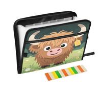 Scottish Highland Cattle - Carpeta de archivos expandible con 13 bolsillos con etiquetas, organizador de documentos A4 con cremallera