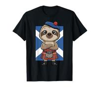 Scottish Sloth Kilt Tam O'Shanter Flag Highland Camiseta