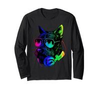 Scottish Terrier DJ Auriculares Retro Music Dog Lover Manga Larga