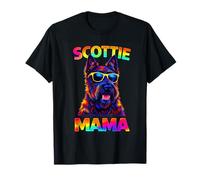 Scottish Terrier Mama Pop Art, Amante de los Perros, Linda mamá de Scottie Dog Camiseta