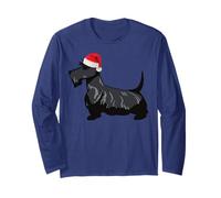 Scottish Terrier Navidad Scottie Holiday Manga Larga