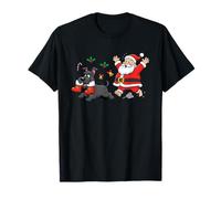 Scottish Terrier Santa Claus Botas de Navidad para Mujer y Hombre Camiseta