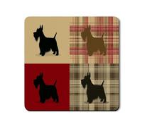 Scottish Terrier - Tapete protector superior para lavadora y secadora, diseño de perro a cuadros, funda de lavandería de goma rústica, antideslizante, impermeable, para lavandería, 24 x 24 pulgadas
