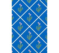 Scottish Thistle Florals in Blue Pattern Notebook: Scotland National Flower Notepad