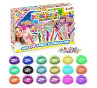 SCOUBIDOU Caja Creativa con 36 Bandas Silicona y 30+ Abalorios - Kit Manualidades Pulseras para Niñas 6 Años - Juguete Educativo y Idea de Regalo Original