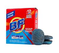 Scouring Cleaning Metal Pads, 12X Steel Wool Soap Pads, Pre-Soaped Rich Lather Cleaning Wad,Perfect For Kitchen, Bathroom, Pots, Pans, Stovetops, Tiles, Grime, Rust, And Stains, 2.76x2.36 In