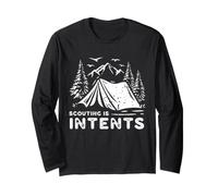 Scout Camping Humor Scouting Is Intents Tienda Campamento Vida Juego de Palabras Manga Larga