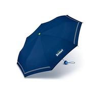Scout Kinder Regenschirm Taschenschirm Schultaschenschirm mit Reflektorstreifen extra leicht, Blue, S, Paraguas de bolsillo con abridor de manos