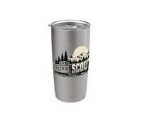 Scout Life Vintage Train & Nature Locomotive Graphic Vaso térmico de acero inoxidable de doble pared