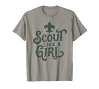 Scout Like A Girl Fleur De lis BSA Cub Scouts Typography Camiseta