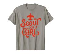 Scout Like A Girl Fleur De lis BSA Cub Scouts Typography Camiseta
