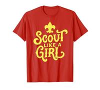 Scout Like A Girl Fleur De lis BSA Cub Scouts Typography Camiseta