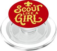 Scout Like A Girl Fleur De lis BSA Cub Scouts Typography PopSockets PopGrip para MagSafe
