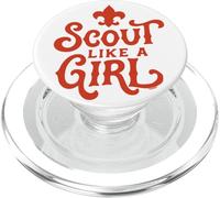Scout Like A Girl Fleur De lis BSA Cub Scouts Typography PopSockets PopGrip para MagSafe