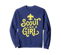 Scout Like A Girl Fleur De lis BSA Cub Scouts Typography Sudadera