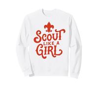 Scout Like A Girl Fleur De lis BSA Cub Scouts Typography Sudadera
