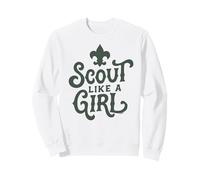 Scout Like A Girl Fleur De lis BSA Cub Scouts Typography Sudadera