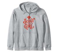Scout Like A Girl Fleur De lis BSA Cub Scouts Typography Sudadera con Capucha