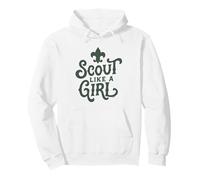 Scout Like A Girl Fleur De lis BSA Cub Scouts Typography Sudadera con Capucha