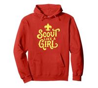 Scout Like A Girl Fleur De lis BSA Cub Scouts Typography Sudadera con Capucha