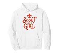 Scout Like A Girl Fleur De lis BSA Cub Scouts Typography Sudadera con Capucha