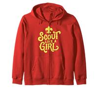 Scout Like A Girl Fleur De lis BSA Cub Scouts Typography Sudadera con Capucha