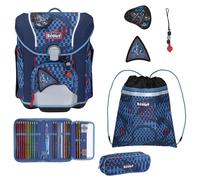 SCOUT mochila escolar Safety Light Micro Set 4 -piezas Space Explorer azul