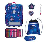 SCOUT mochila escolar LED Neo Set 4 -piezas Sparkling Dream azul marino