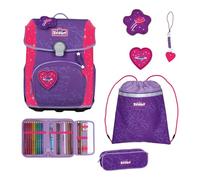 SCOUT mochila escolar Superflash Extreme Neo Set 4 -piezas Heartbeat púrpura