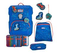 Scout mochila escolar Superflash Neo Set 4-teilig Blue Dino