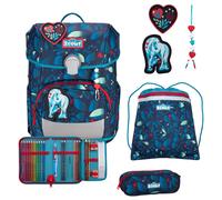 Scout Neo Exklusiv LED - Mochila escolar Set 4tlg. (White Unicorn)