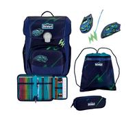 Scout Neo Exklusiv Superflash Juego de mochilas escolares 4 piezas azul
