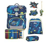 Scout Neo LED Juego de mochilas escolares 8 piezas azul
