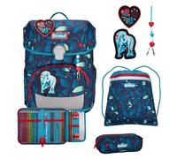 Scout Neo LED Juego de mochilas escolares 8 piezas azul petróleo