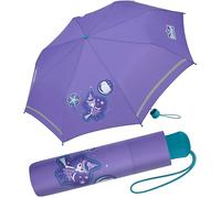 Scout Paraguas para niños de bolsillo con tiras reflectantes, extra ligero, morado, 90 cm