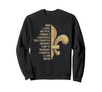Scout Valores Fleur De LYS Símbolo Troop Lema PalabrasValiente Sudadera